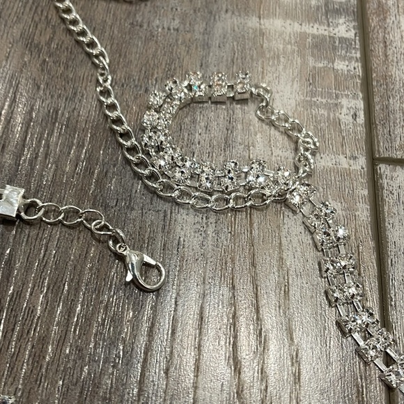 Sexy Body Chain Crystal Mesh Backless Halter Crop Top and Panties - Picture 7 of 12